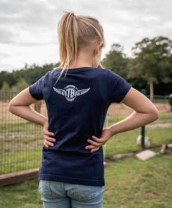 Thunderbike Kinder T-Shirt Girl Skull Rider Blau -Thunderbike 19 01 1359av 41