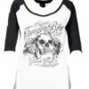 Thunderbike Damen T-Shirt 3/4 Floral Skull -Thunderbike 19 10 1372