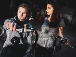 Thunderbike Damen T-Shirt New Custom Strass, Grau -Thunderbike 19 11 1013 4