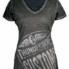 Thunderbike Damen T-Shirt New Custom Strass, Grau -Thunderbike 19 11 10131