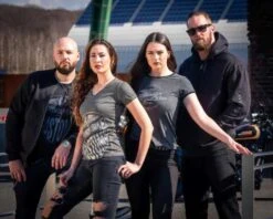 Thunderbike Damen T-Shirt New Custom Strass, Grau -Thunderbike 19 11 1013 tb