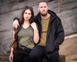 Thunderbike Damen T-Shirt New Custom Strass, Oliv -Thunderbike 19 11 1014 3