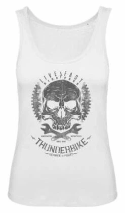 Thunderbike Damen Tank Top Death Head Weiß