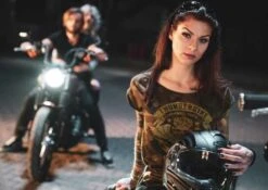 Thunderbike Damen T-Shirt Speed Skull Olive -Thunderbike 19 11 1116v 3