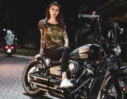 Thunderbike Damen T-Shirt Speed Skull Olive -Thunderbike 19 11 1116v 4