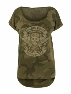 Thunderbike Damen T-Shirt Speed Skull Olive