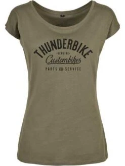 Thunderbike Damen T-Shirt Customs Olive Grün