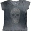 Thunderbike Damen T-Shirt Motorcycle Skull Grau -Thunderbike 19 11 1393v