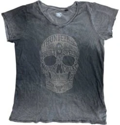 Thunderbike Damen T-Shirt Motorcycle Skull Grau