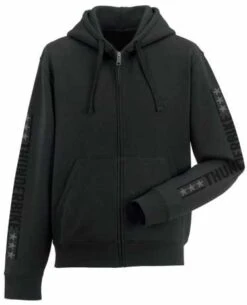 Thunderbike Damen Zip Hoodie Vintage Custom, Schwarz