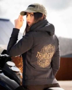 Thunderbike Damen Zip Hoodie Original Schwarz -Thunderbike 19 20 1221v 2