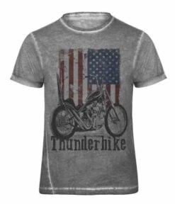 Thunderbike T-Shirt US Flag, Grau